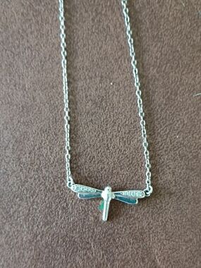 Uno de 50 Silver Dragonfly Pendant Necklace